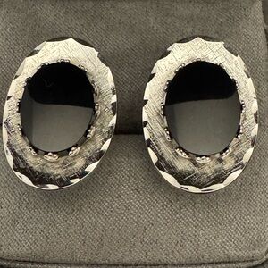 SWANK Black and Silver Cuff Links